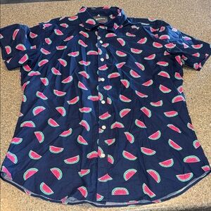 Bonobos Navy Watermelon Print Casual Shirt